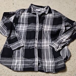 Old Navy Black and White Checkered Shirt